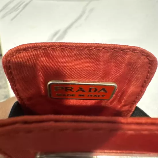 Red Prada Nylon Pouch