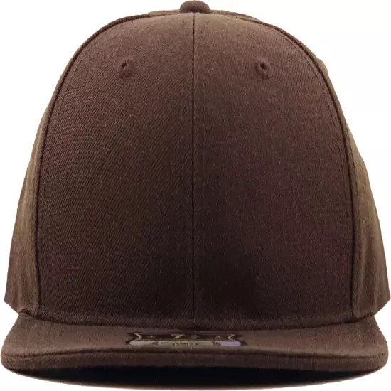 Premium Solid Fitted Cap Baseball Cap Hat, Flat Bill / Brim NEW