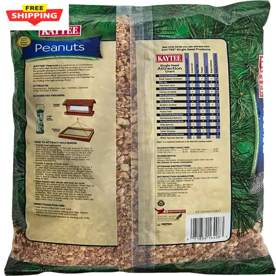 Shelled Peanuts for Woodpeckers, Nuthatches, Jays, Towhees, Cardinals, Indigo Bu