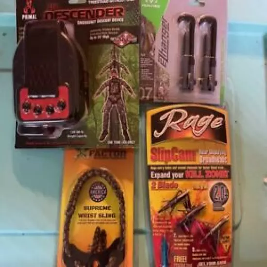 Bow Hunting Lot Primal DescenderEzhanger Wrist Sling Rage broadhead crossbow 