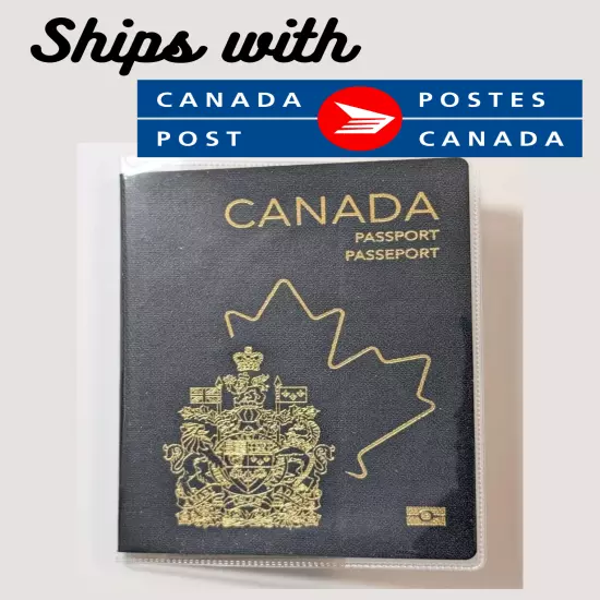 Canadian Canada Clear Plastic Vinyl Passport Cover Protector Holder