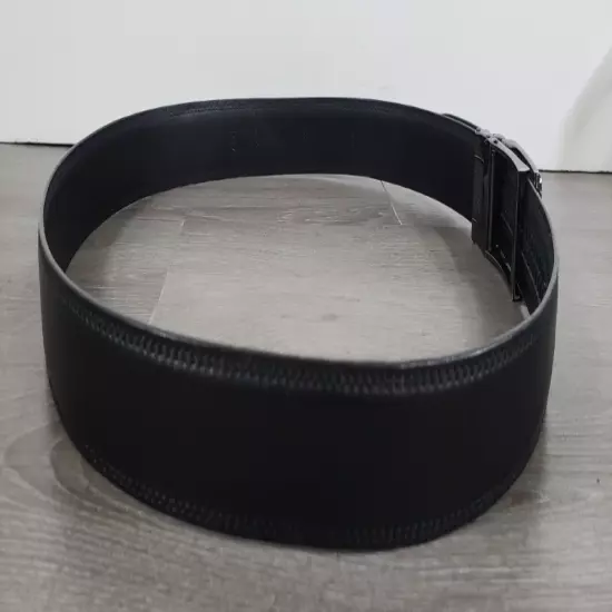 COMFORT CLICK Black Leather Belt Mens Size 28 - 38 ADJUSTABLE