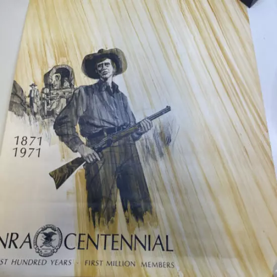 Centennial Rifle NRA store display sign poster 1871 1971