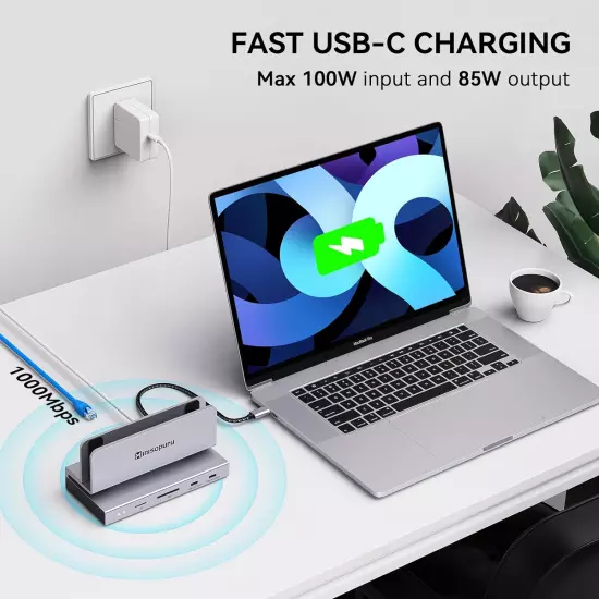 Macbook Docking Station USB C Dock Support M.2 Nvme SSD Not Included 4K 60Hz 3.2