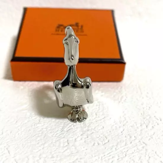 HERMES Pelican Motif 1992 Limited Cadena Padlock Silver Bag Charm w/ box