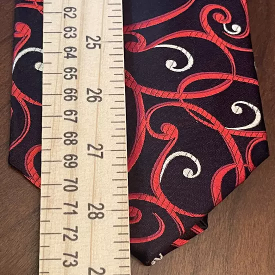 Van Heusen, Red, Black, Hand Made, 100% Silk, Men’s Neck Tie, Made In China