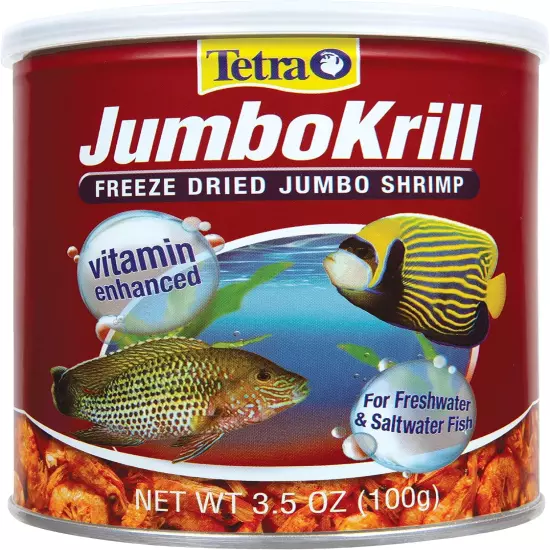 Jumbokrill Freeze-Dried Jumbo Shrimp 3.5 Ounces, Natural Shrimp Treat for Aquari