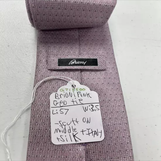 Brioni Men's Pink Geometric Silk Neck Tie $495