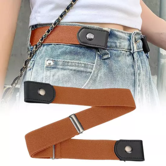 Buckle Free Elastic Invisible Waist Belt For Jeans No Hassle L7I6 Men Wome M5Y4