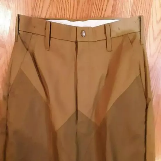 MOUNT'N PRAIRIE Mens Reinforced WATERPROOF Khaki FISHING HUNTING Pants 32 EUC!!!