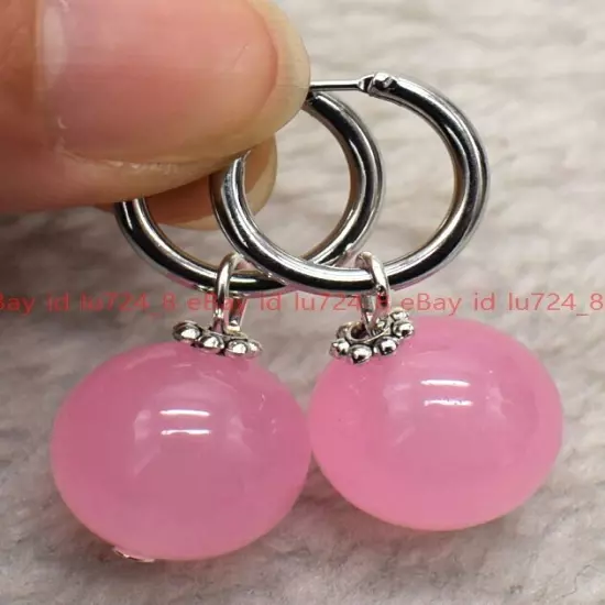 8/10/12mm Natural Multicolor Gemstone Round Beads Silver Leverback Earrings