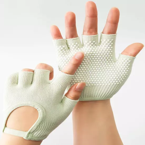 Pilates Yoga Non-Slip Grip Workout Gloves Weight Lifting Gym Half-Finger Mittens