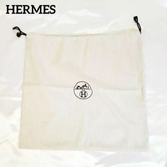 Hermes Dust Bag Gray Beige - Women String Logo Auth France