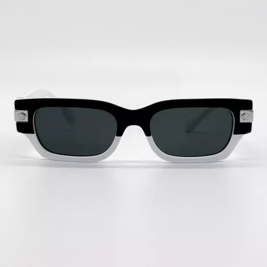 NEW VERSACE VE4465 5459/87 BLACK WHITE VE4465 545987 SQUARE UNISEX SUNGLASSES