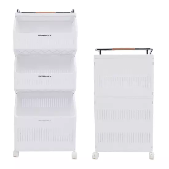 Rolling Storage Cart Multifunction Utility Rolling Storage Organizer Folding