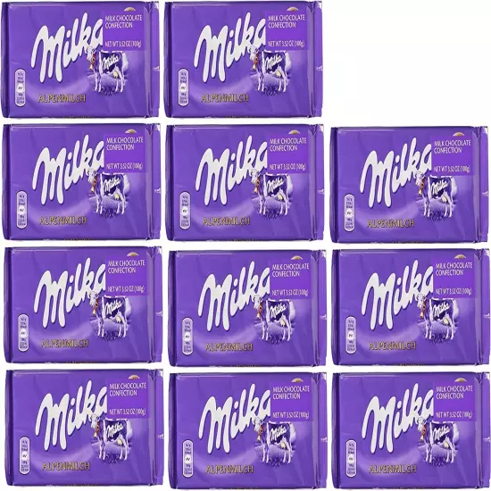 World's Best Milka Chocolate Alpine Milk (Pack of 10+1)