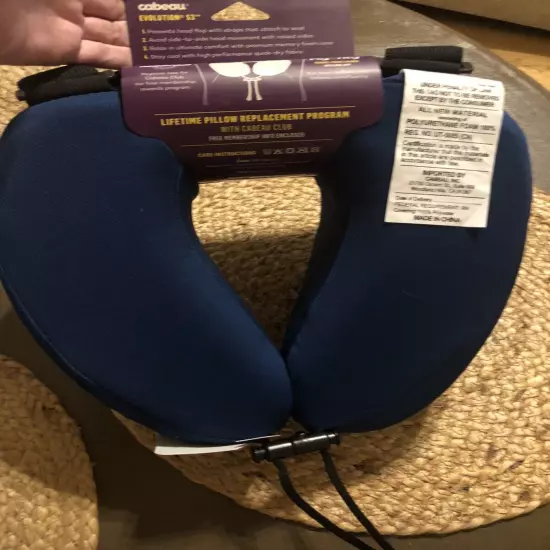 CABEAU Evolution S3 Travel Neck Pillow Memory Foam Neck Support Adjustable Clasp