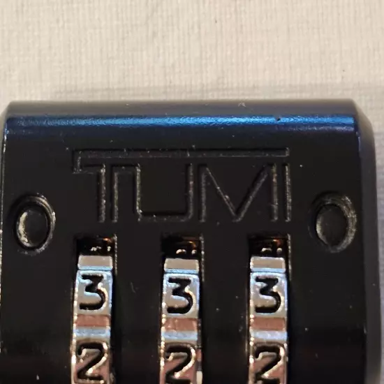 Tumi Prestolock Combination Lock 3 Dial Black Silver EUC