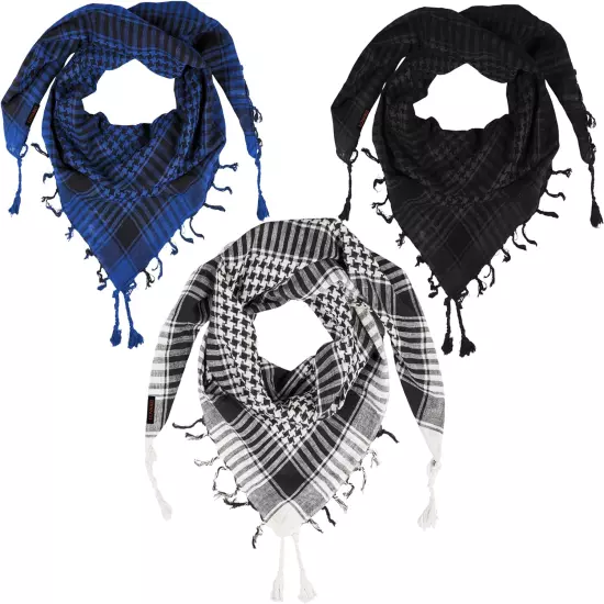 LOVARZI Shemagh Cottons Arab Keffiyeh Tactical Military Scarf Head Neck Face Wra