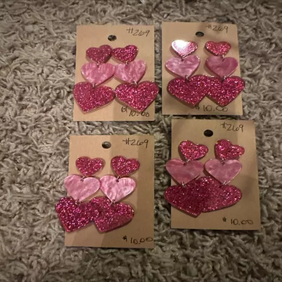 heart shaped earrings dangle