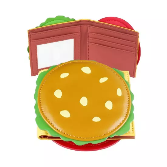 "Cute burger-shaped wallet for women, designer ID card holder for men"