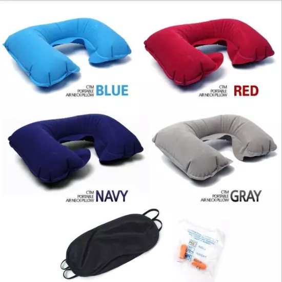 6pcs Set Inflatable Neck Air Pillows Portable Travel U Shaped Cushions Head Rest