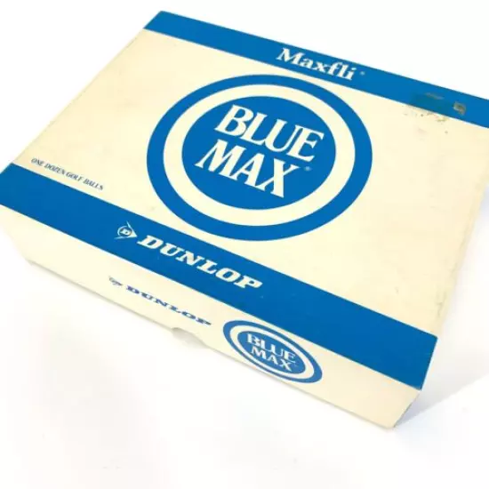 Vintage Maxfli Dunlop BLUE MAX Golf Balls Dozen 12 White New Old Stock NIB