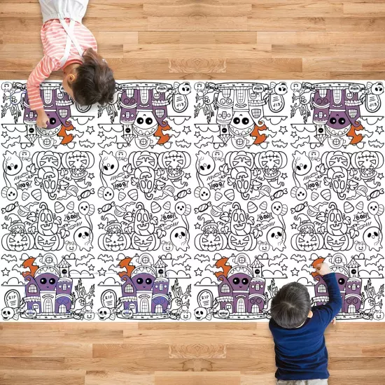 OHOME Halloween Decorations - Paper Coloring Tablecloth 54" x 88", 