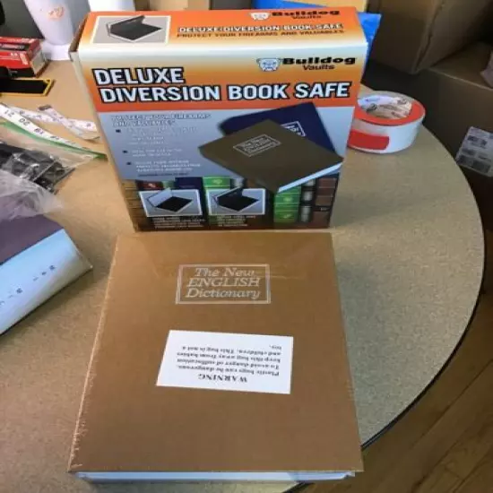 Bulldog Diversion Book Safe, Brown, Handgun Valuables Home Office Security, New