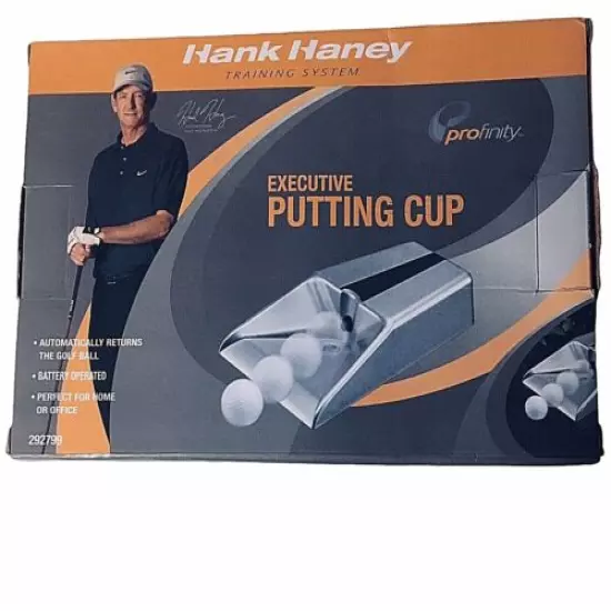 Hank Haney Executive Golf Putting Cup Automatic Ball Return Silver New in Box