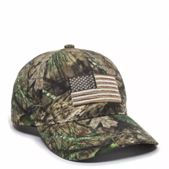 Mossy Oak Break-up Country Flag Canvas Camo Heavy Washed Flat Stitched Hat