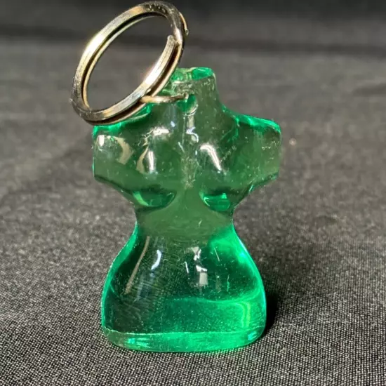 Green Resin Female Torso Key Ring