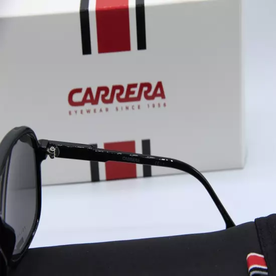 NEW CARRERA 1047/S 807M9 POLARIZED BLACK AUTHENTIC SUNGLASSES W/CASE 62-10