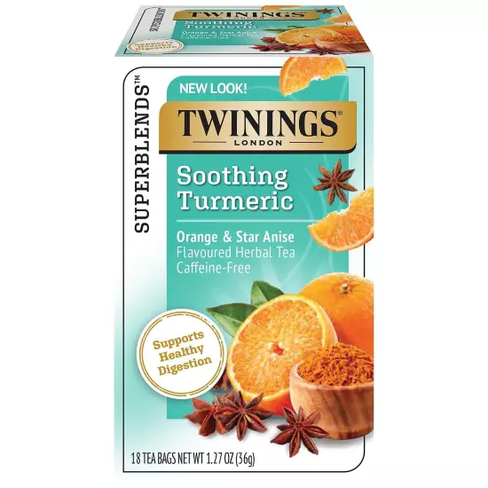 Twinings Soothe Decaf Orange and Star Anise Herbal Tea Bags 18/Box (F15007)