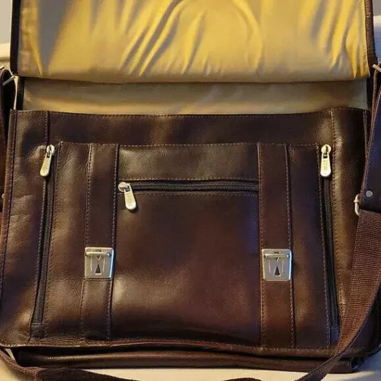 Piel Leather Briefcase ( Chocolate ) Business Cases Unisex