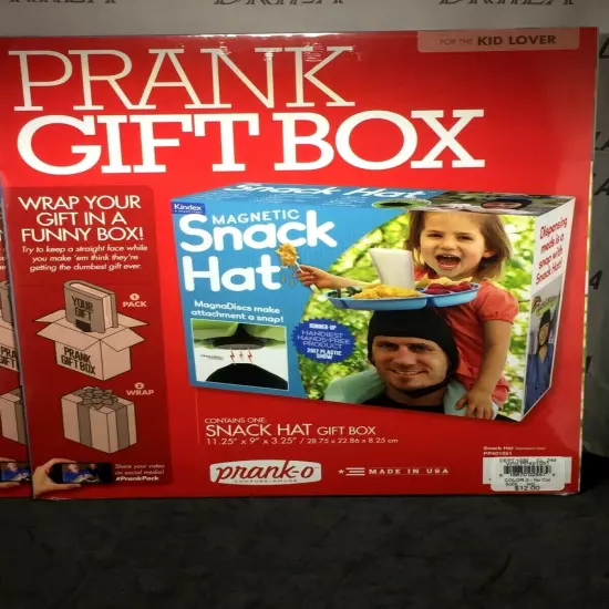 PRANK GIFT BOXES Roto Wipe Pet Butler, Snack Hat, Pet Petter, Nap Sack, Yournial