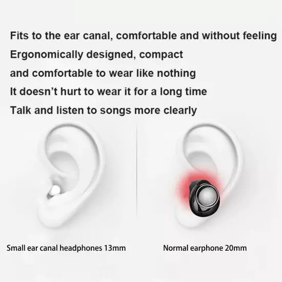 2024 NEW Mini Earbuds Invisible Sleep Headphone Bluetooth 5.2 Earphones Wireless