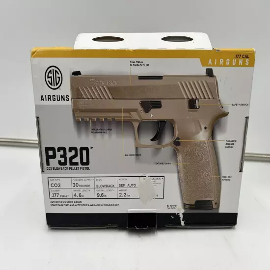 Sig Sauer P320 CO2 .177 Cal Blowback Air Pistol Coyote Tan No Mag No Magazine