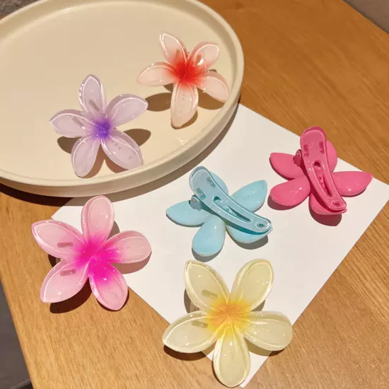 1 Pc Women Girl Hair Clip Egg Flower Hairpin Duckbill Clip Hawaiian Barrette US