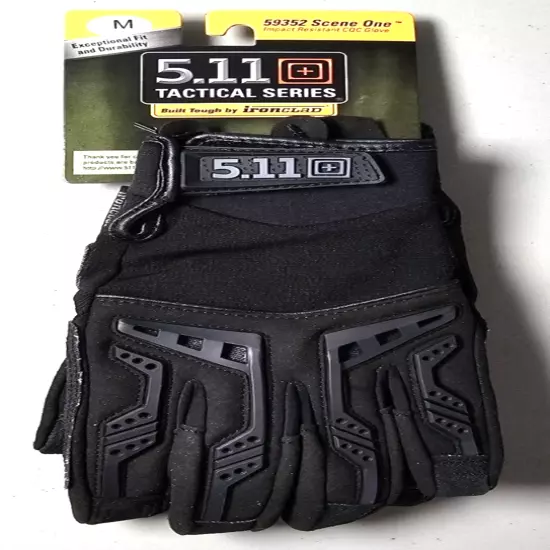 5.11 Tactical 59352 59352019M Black Scene One Gloves TPR Rubber Knuckle Medium