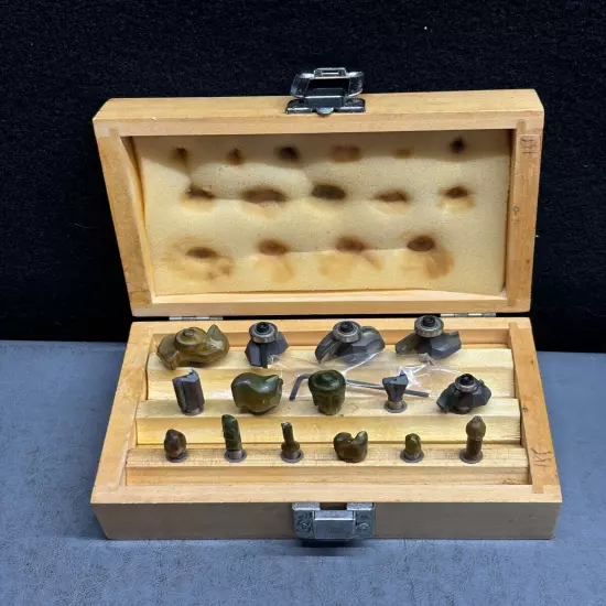 15-PC Professional Router Bit Set in Wooden Box!