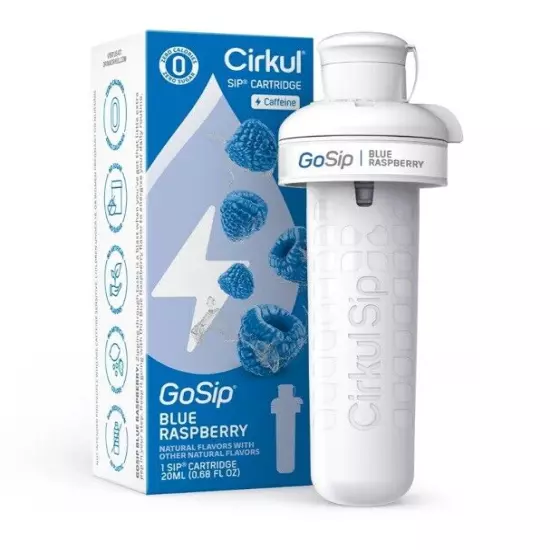 Cirkul GoSip Blue Raspberry Flavor Cartridge, Drink Mix, 4-Pack