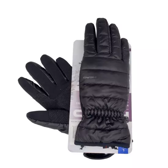 HEAD Women’s Touchscreen Waterproof Hybrid Gloves, LARGE, Black, ThermalFUR Warm