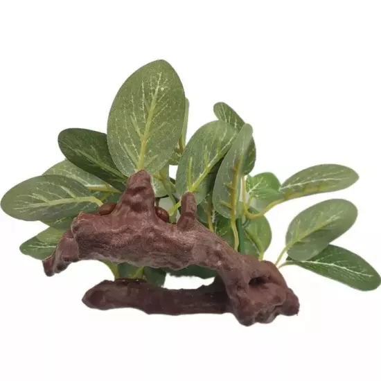 Faux Silk Aquarium Ficus Tree Fish Tank Grass Artificial Plastic Decor P0I6