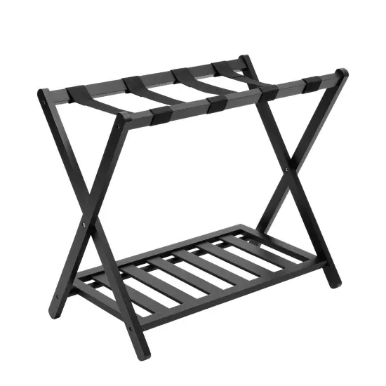 Folding Luggage Suitcase Rack Bamboo Foldable Hotel Shelf Stand Fit Travel Home