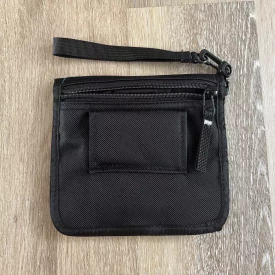 Eddie Bauer Black Connect Travel Wallet Zip Closure Strap