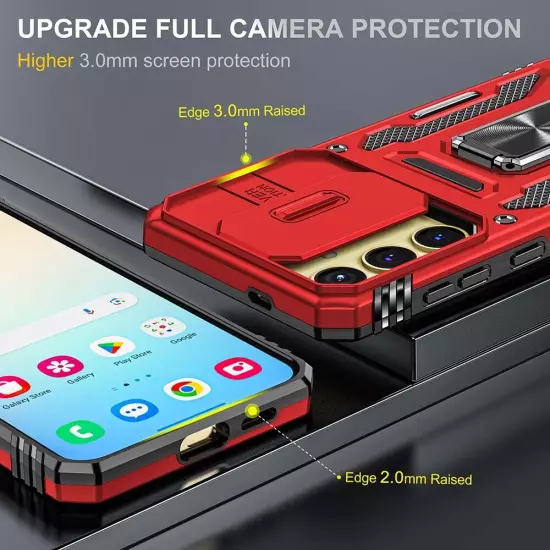 Armor Rugged Case Slide Camera Cover For Samsung Galaxy S24 S23 Ultra S22 S21