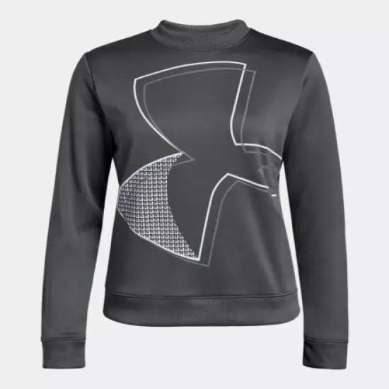 Under Armour Women's Rhino Gray Armour Fleece Crew Exploded Pullover Sweatshirt