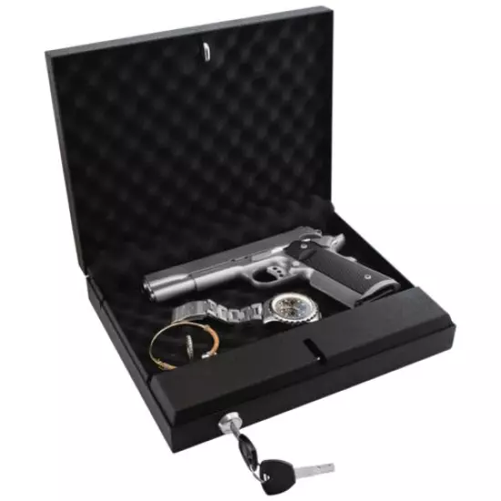 Gun Safe Lock Box Firearm Pistol Revolver Money Watch Vault 2 Point Access