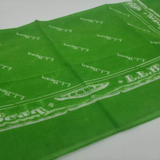 ll bean bandana handkerchief vintage lime green canoe fly fishing duck boots EUC